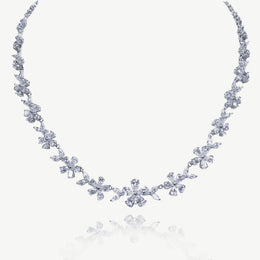 Collier de mariée Cherish – zircons – motif floral