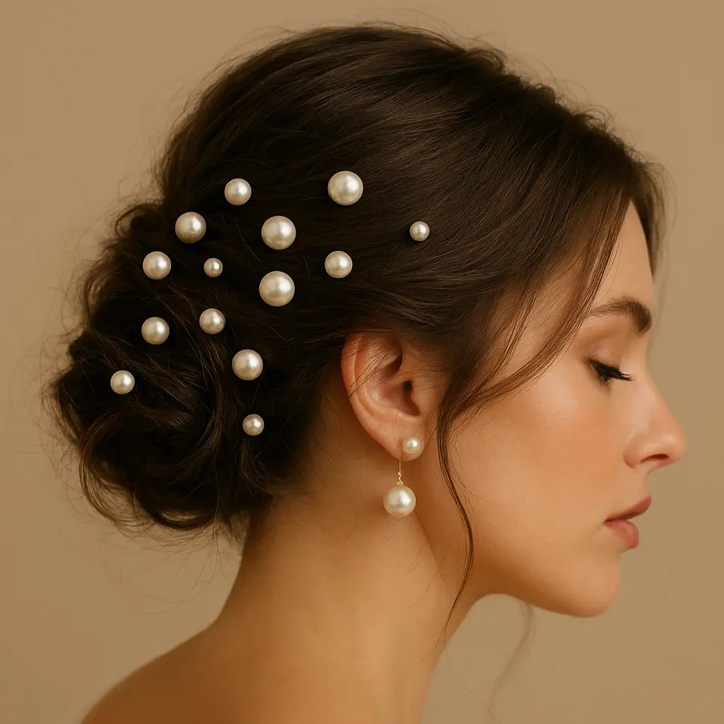 ENSEMBLE DE 18 ÉPINGLES À CHEVEUX PERLES IVOIRE – FINITION DORÉE 9761 Athena Bridal Jewellery