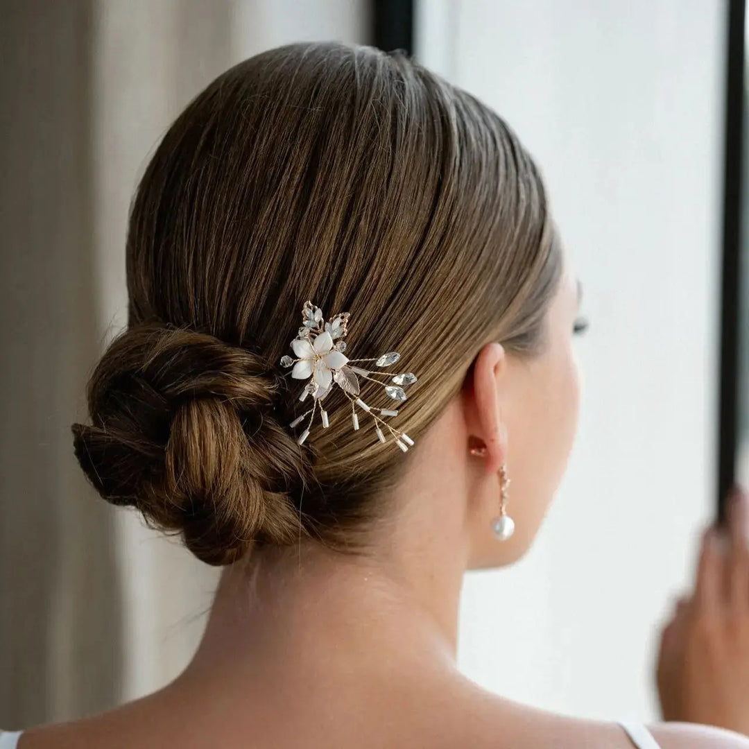 ÉPINGLE À CHEVEUX DE MARIÉE HP6346 – STRASS ET COULEUR OR ROSE G.Westerleigh