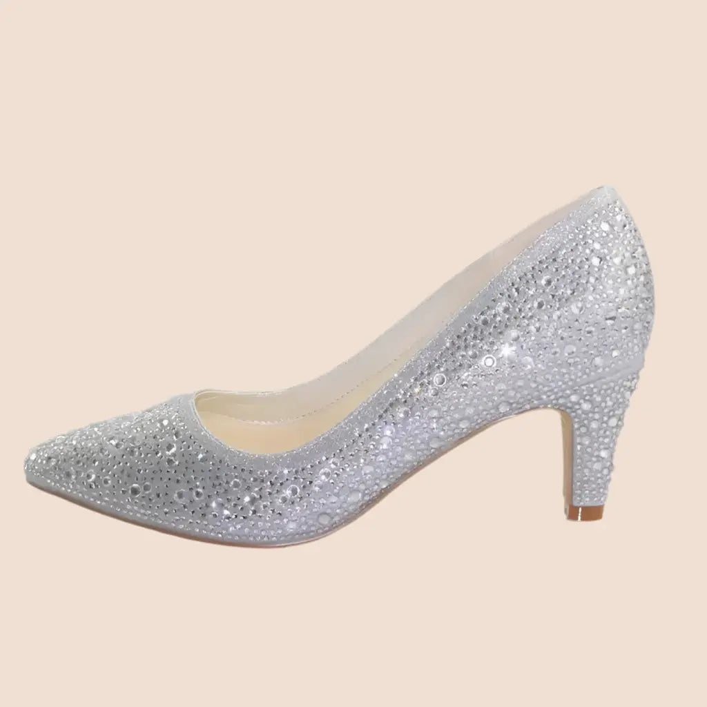 ESCARPINS ARGENT STRASS DEAUVILLE White Lady
