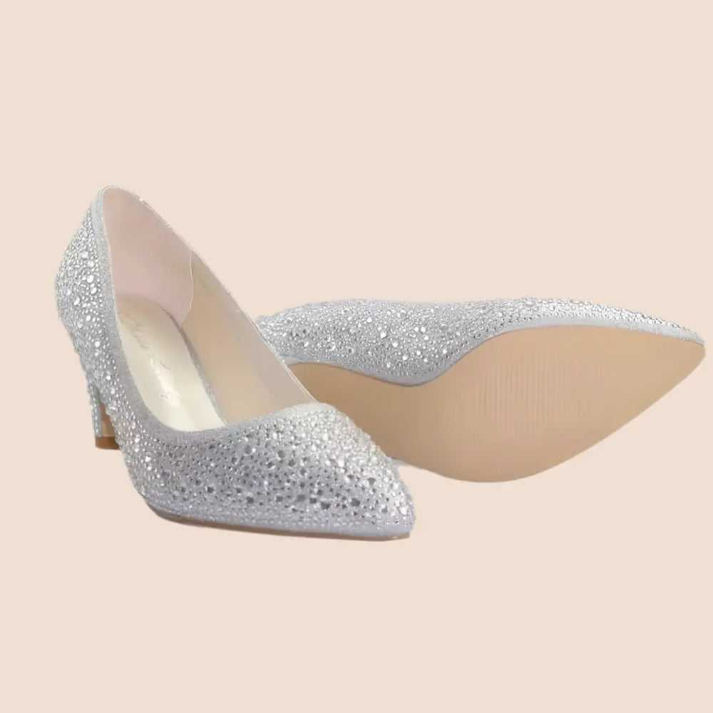 ESCARPINS ARGENT STRASS DEAUVILLE White Lady