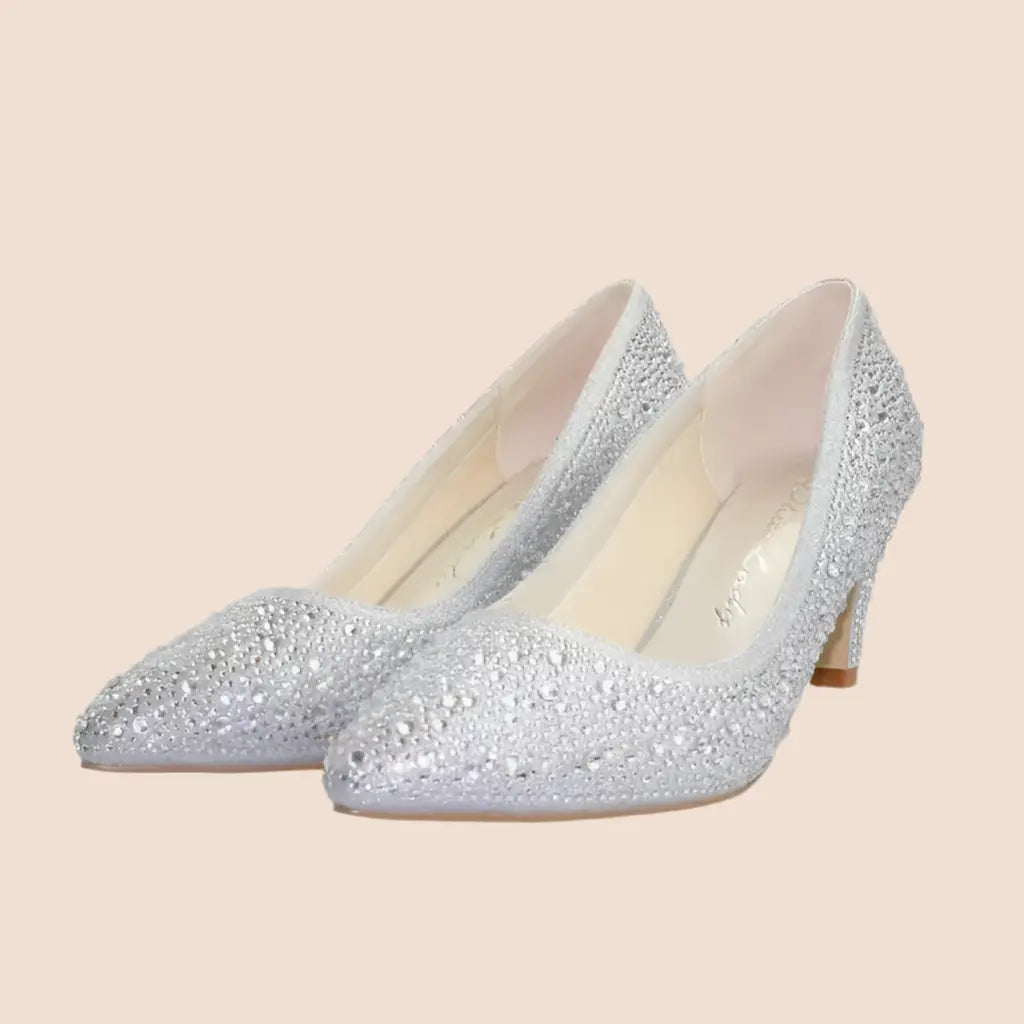 ESCARPINS ARGENT STRASS DEAUVILLE White Lady