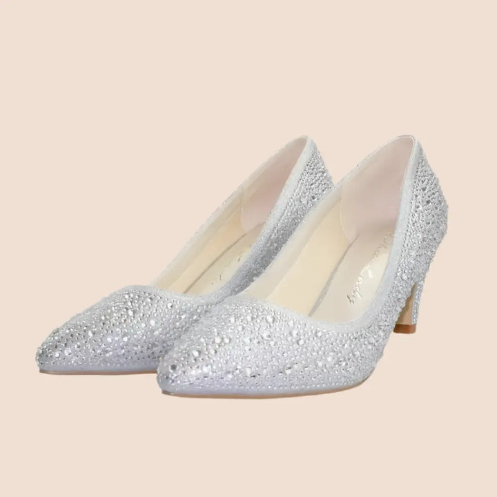 ESCARPINS ARGENT STRASS DEAUVILLE White Lady