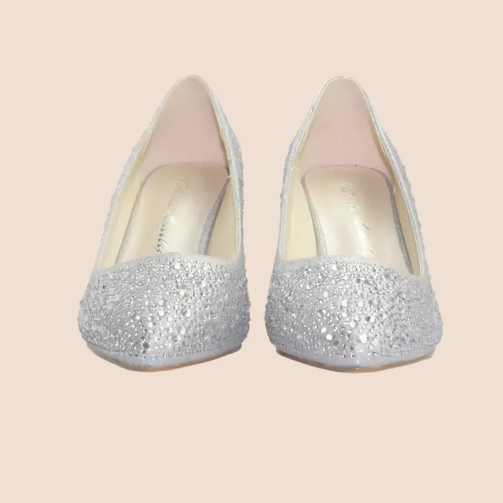 ESCARPINS ARGENT STRASS DEAUVILLE White Lady