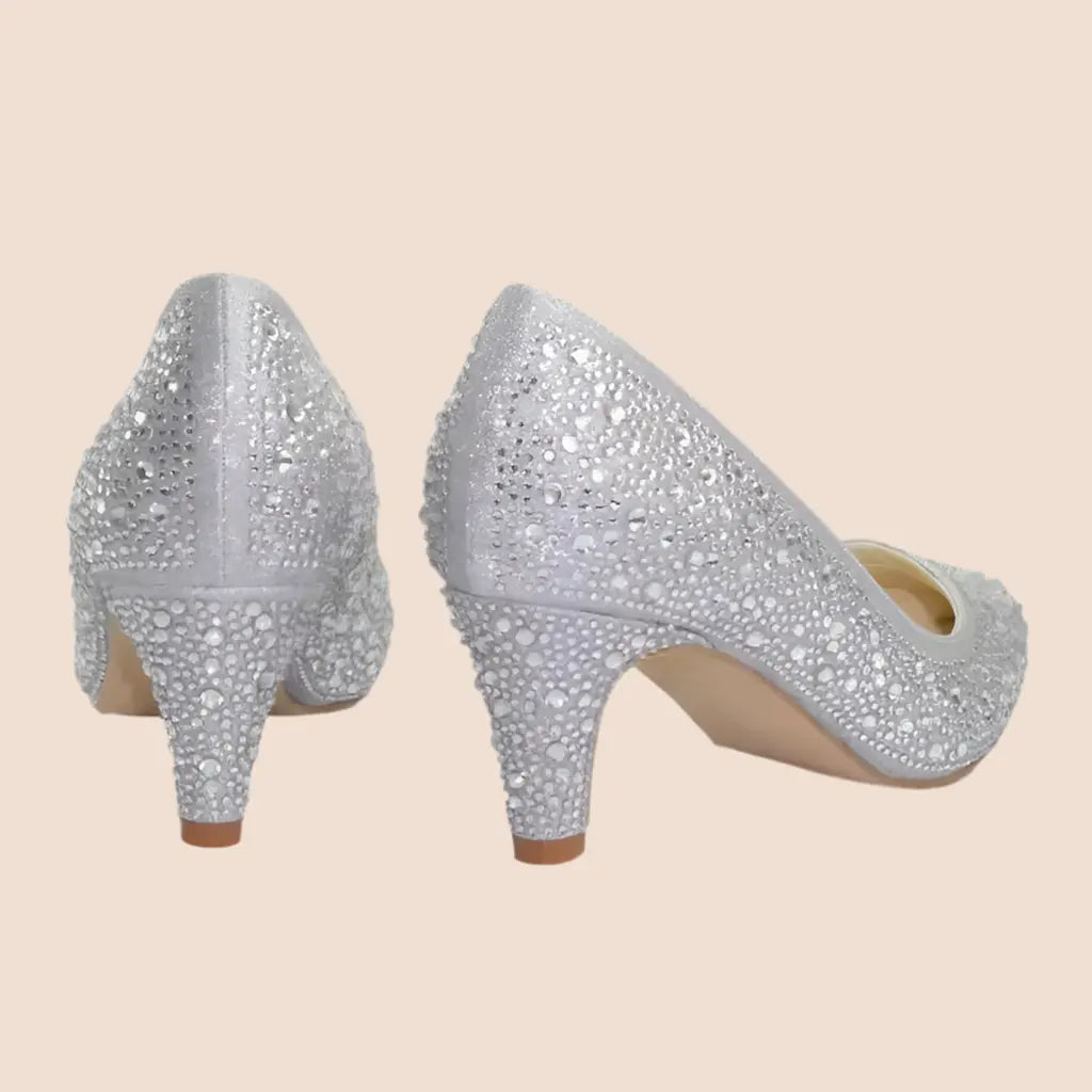 ESCARPINS ARGENT STRASS DEAUVILLE White Lady