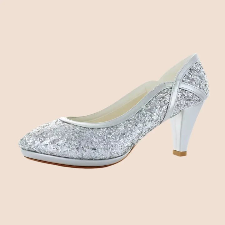 ESCARPINS ARGENTÉS PAILLETTES CABOURG White Lady