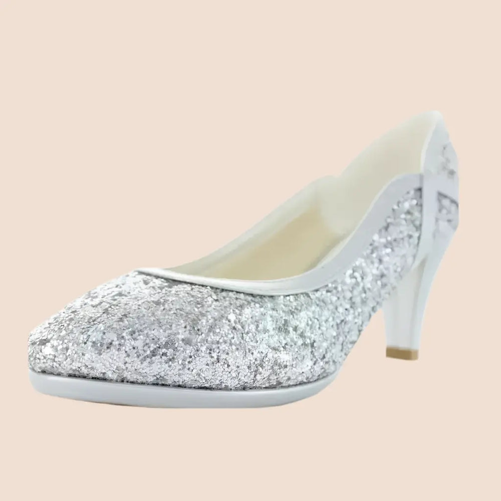 ESCARPINS ARGENTÉS PAILLETTES CABOURG White Lady