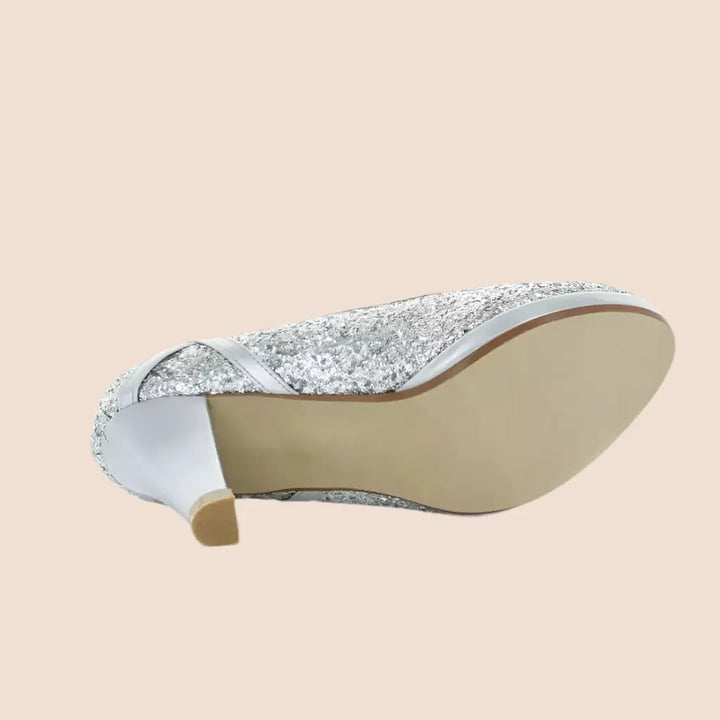 ESCARPINS ARGENTÉS PAILLETTES CABOURG White Lady