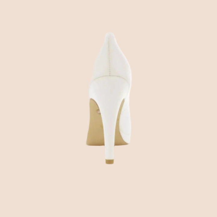 ESCARPINS CUIR MARIAGE COMPENSÉS TALONS 10 CM LILOU WHITE LADY