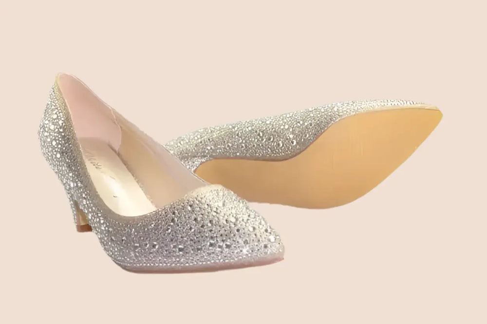 ESCARPINS DORÉS ET STRASS DEAUVILLE White Lady