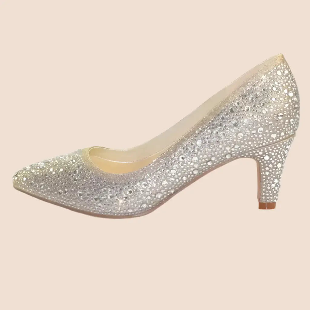 ESCARPINS DORÉS ET STRASS DEAUVILLE White Lady