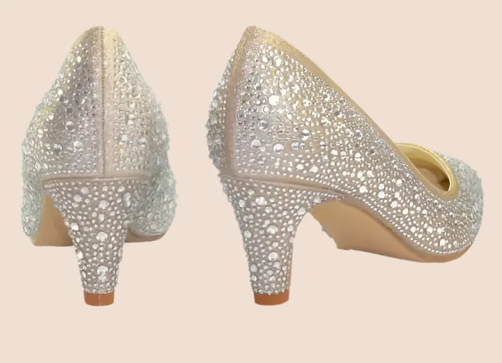 ESCARPINS DORÉS ET STRASS DEAUVILLE White Lady