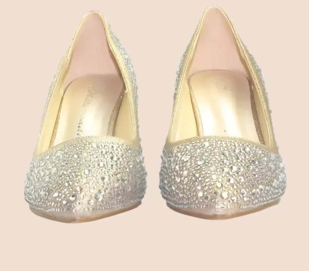 ESCARPINS DORÉS ET STRASS DEAUVILLE White Lady