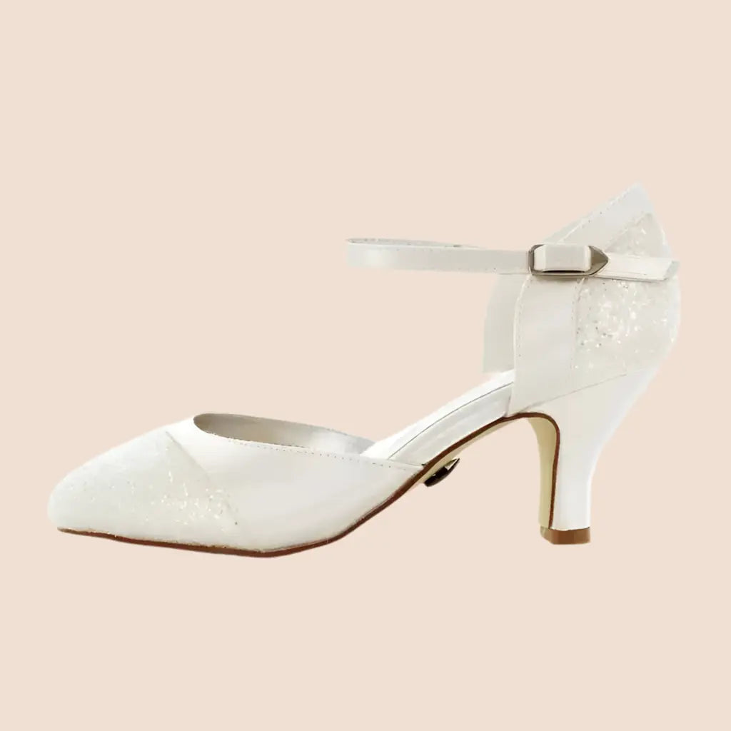 ESCARPINS IVOIRE ET PAILLETTES ETRETAT WHITE LADY