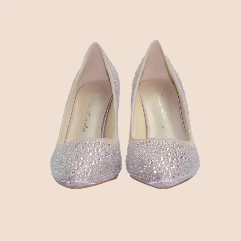 ESCARPINS ROSES STRASS MONACO WHITE LADY
