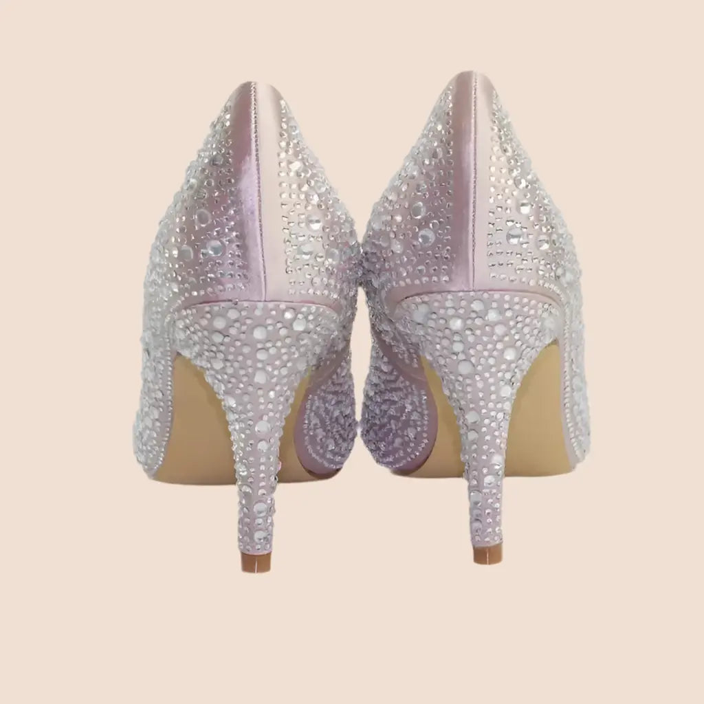 ESCARPINS ROSES STRASS MONACO WHITE LADY
