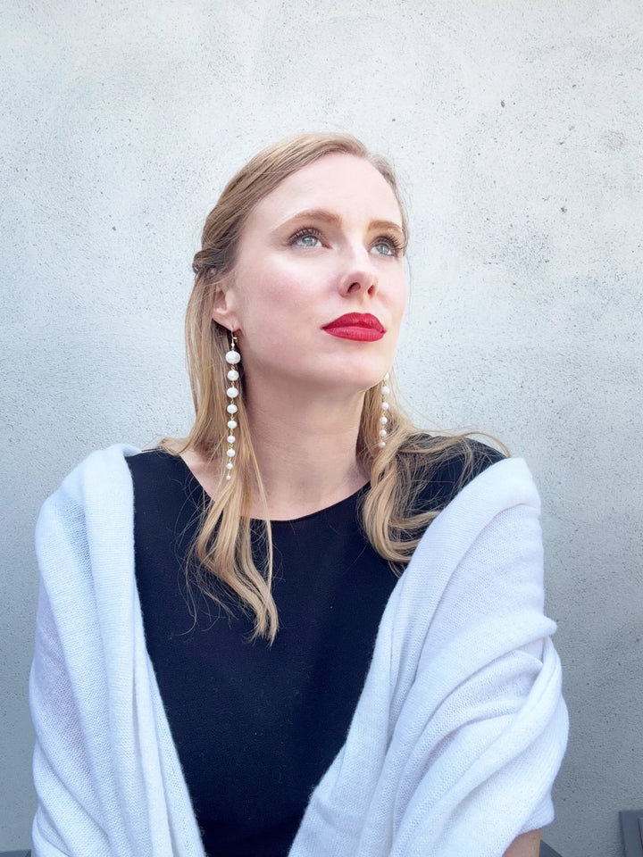 ÉTOLE DE MARIÉE 100 % CACHEMIRE BLANC CASSÉ - TOSCANE Assia di Brunetti Federica e C. s.a.s.