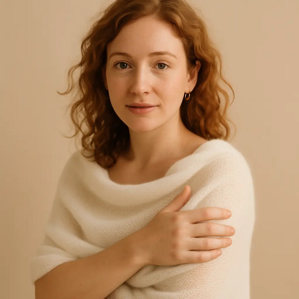 ÉTOLE MARIAGE CRÈME EN LAINE & MOHAIR - JERSEY Hortense