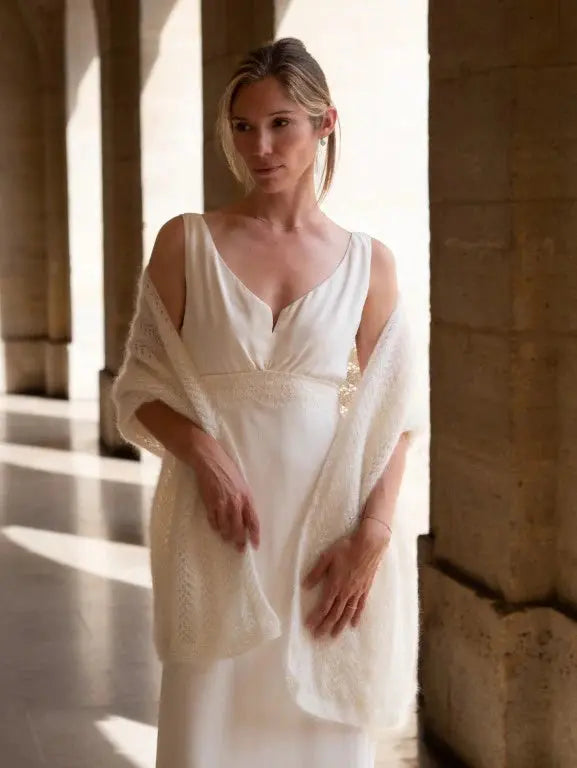 ÉTOLE MARIAGE MOHAIR & SOIE - FARAH - DOUCE & LÉGÉRE EFFET DENTELLE CHIC Adepte