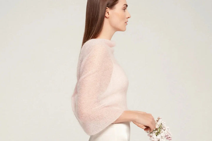 ÉTOLE TUBE MARIÉE EN MOHAIR BLANC IVOIRE OU ROSE BLUSH - EMMA WOOL HOUSE