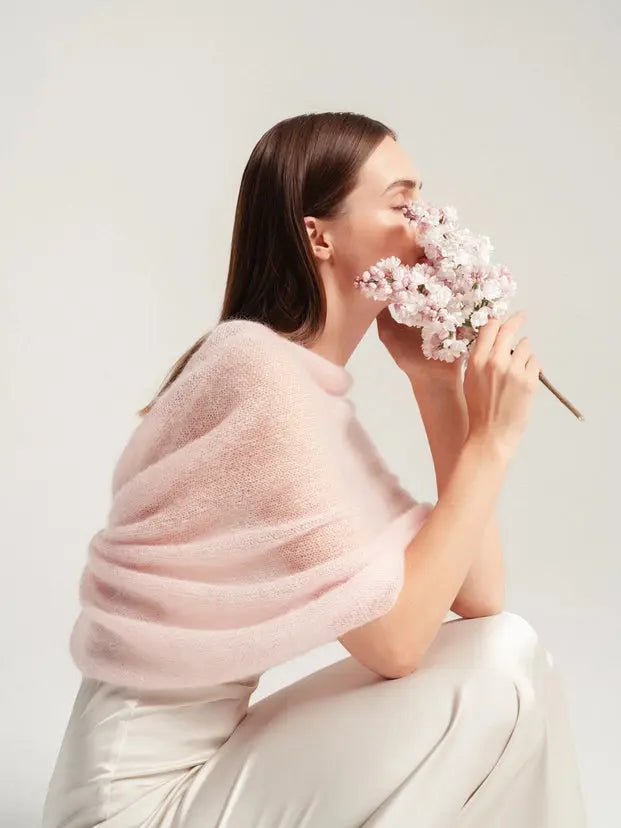 ÉTOLE TUBE MARIÉE EN MOHAIR BLANC IVOIRE OU ROSE BLUSH - EMMA WOOL HOUSE