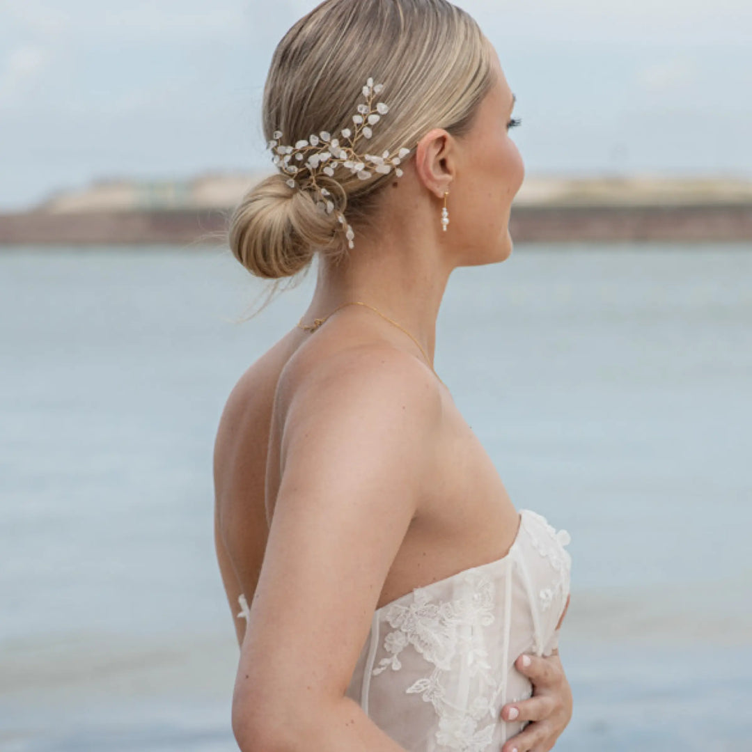 Épingles à cheveux Lotis Clear Gold - bijoux pour cheveux de mariée SallyJaneBridal