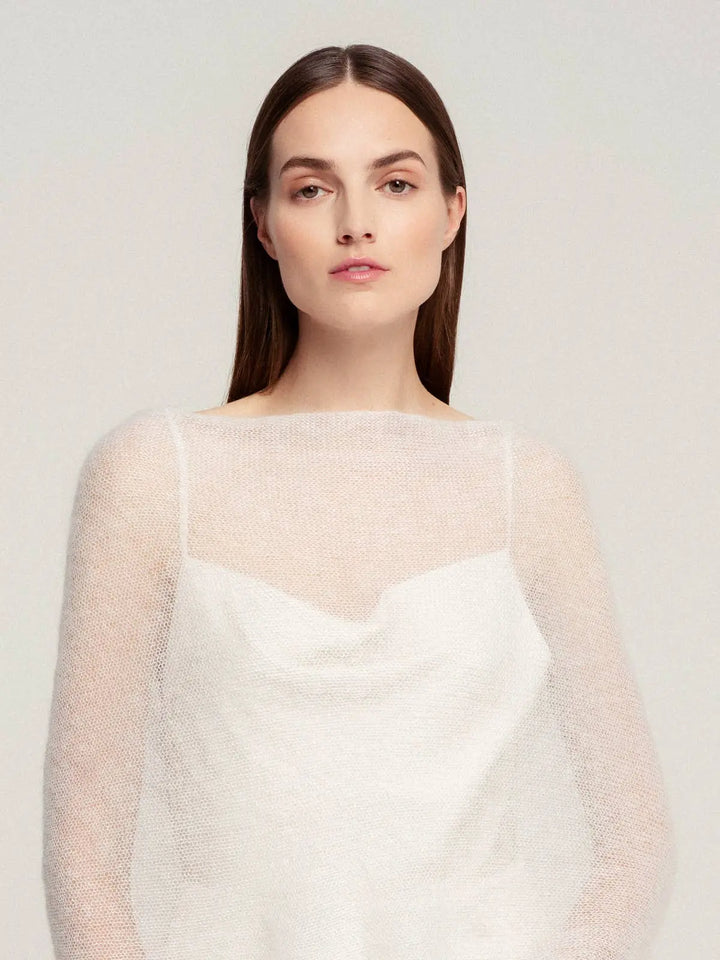 Étole de mariage moderne en mohair / EMMA: Off White 605 / XS / S / M WOOL HOUSE