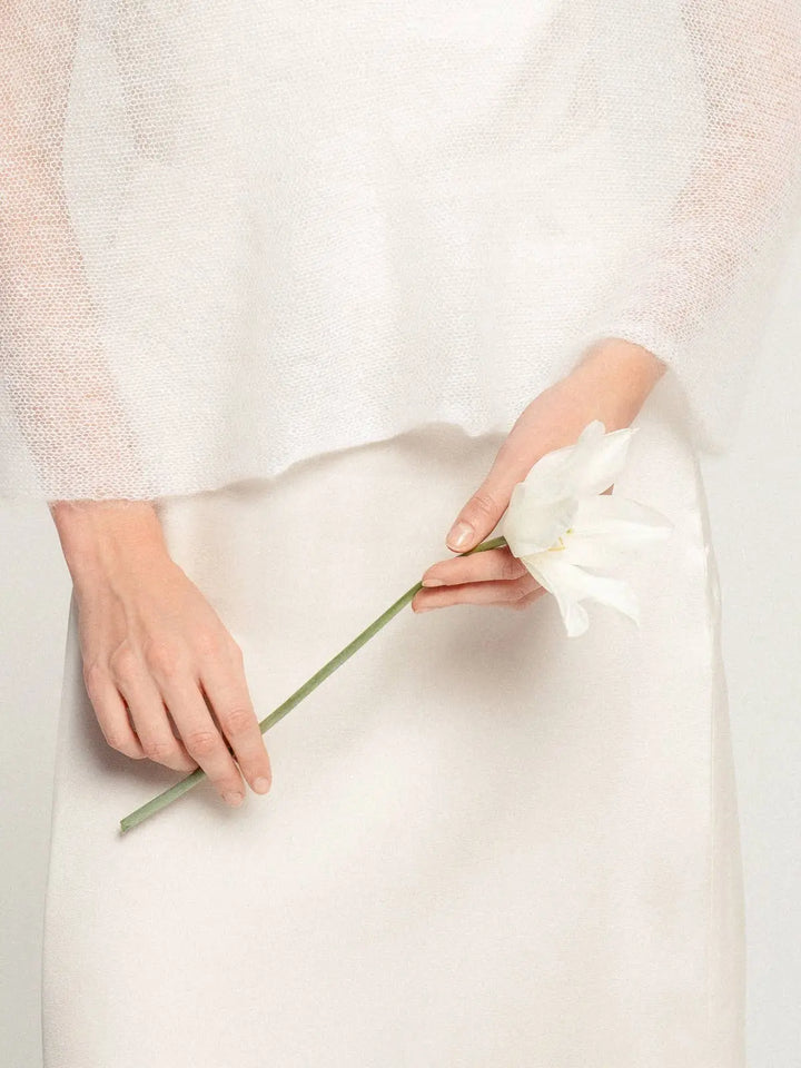 Étole de mariage moderne en mohair / EMMA: Off White 605 / XS / S / M WOOL HOUSE