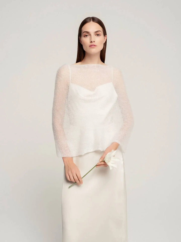 Étole de mariage moderne en mohair / EMMA: Off White 605 / XS / S / M WOOL HOUSE