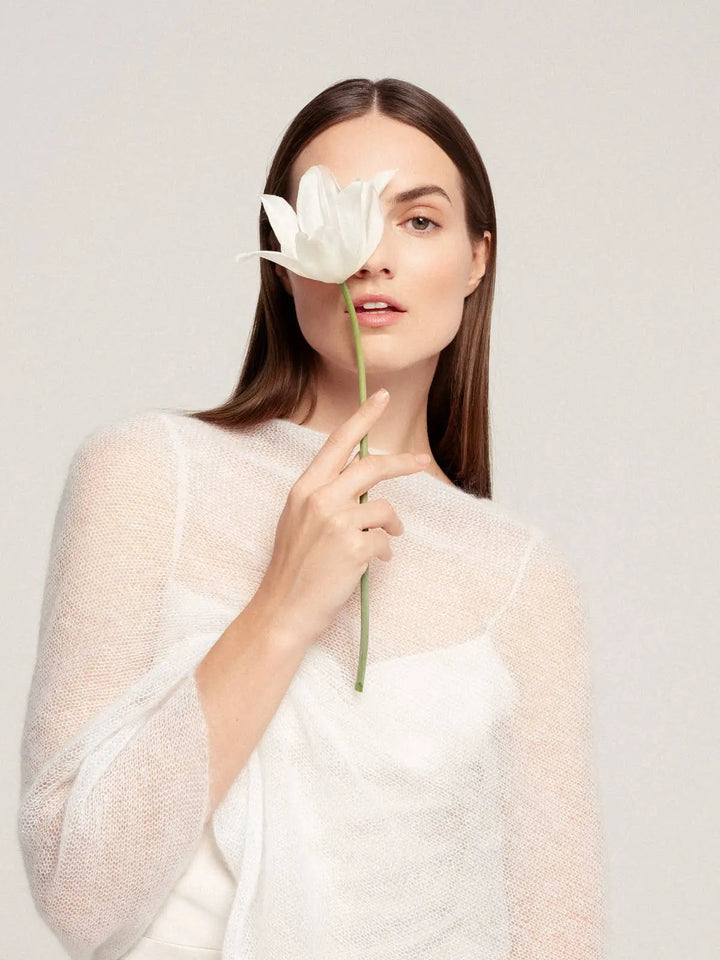 Étole de mariage moderne en mohair / EMMA: Off White 605 / XS / S / M WOOL HOUSE