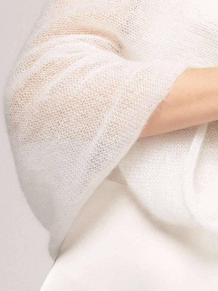 Étole de mariage moderne en mohair / EMMA: Off White 605 / XS / S / M WOOL HOUSE