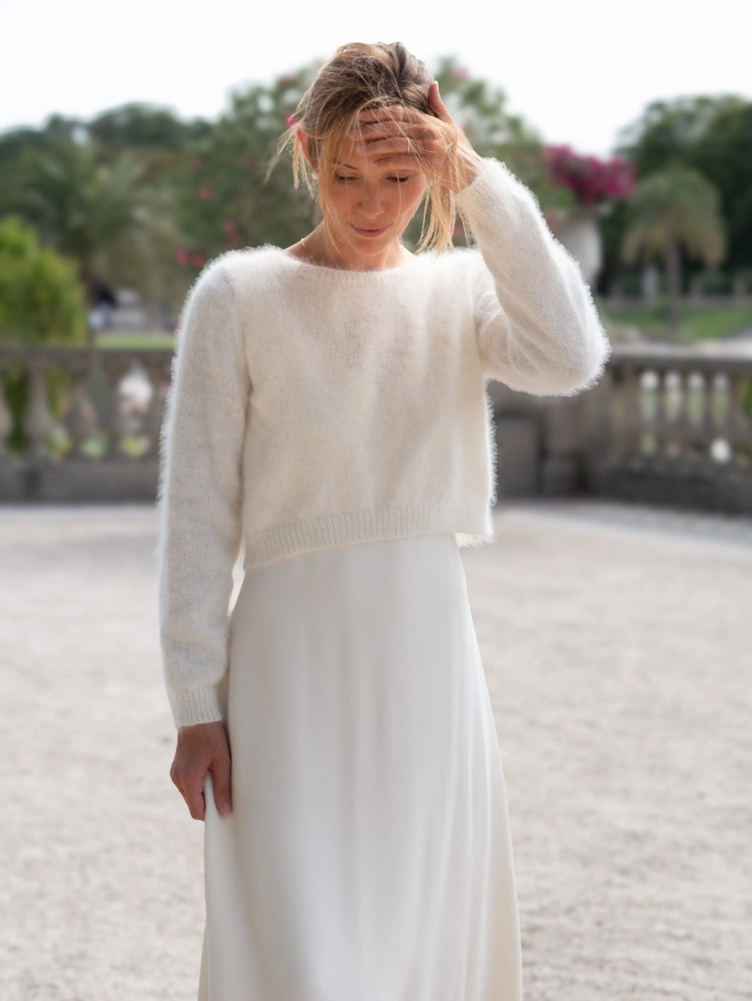 GILET MARIÉE REVERSIBLE PAULINE - ANGORA IVOIRE CHIC POUR MARIAGE D'HIVER Adepte