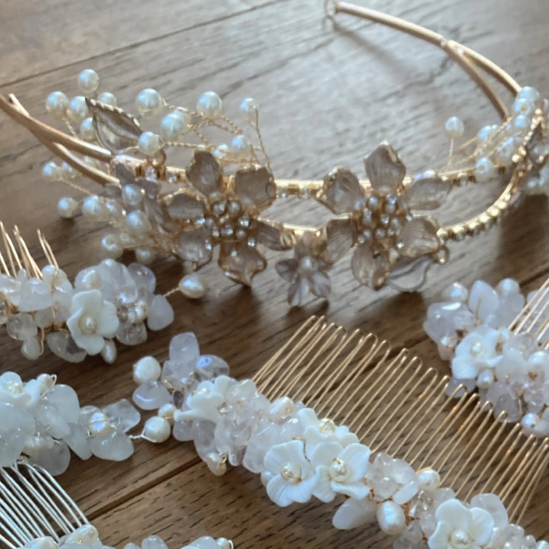 Hestia Tiara - bijoux pour cheveux de mariée SallyJaneBridal