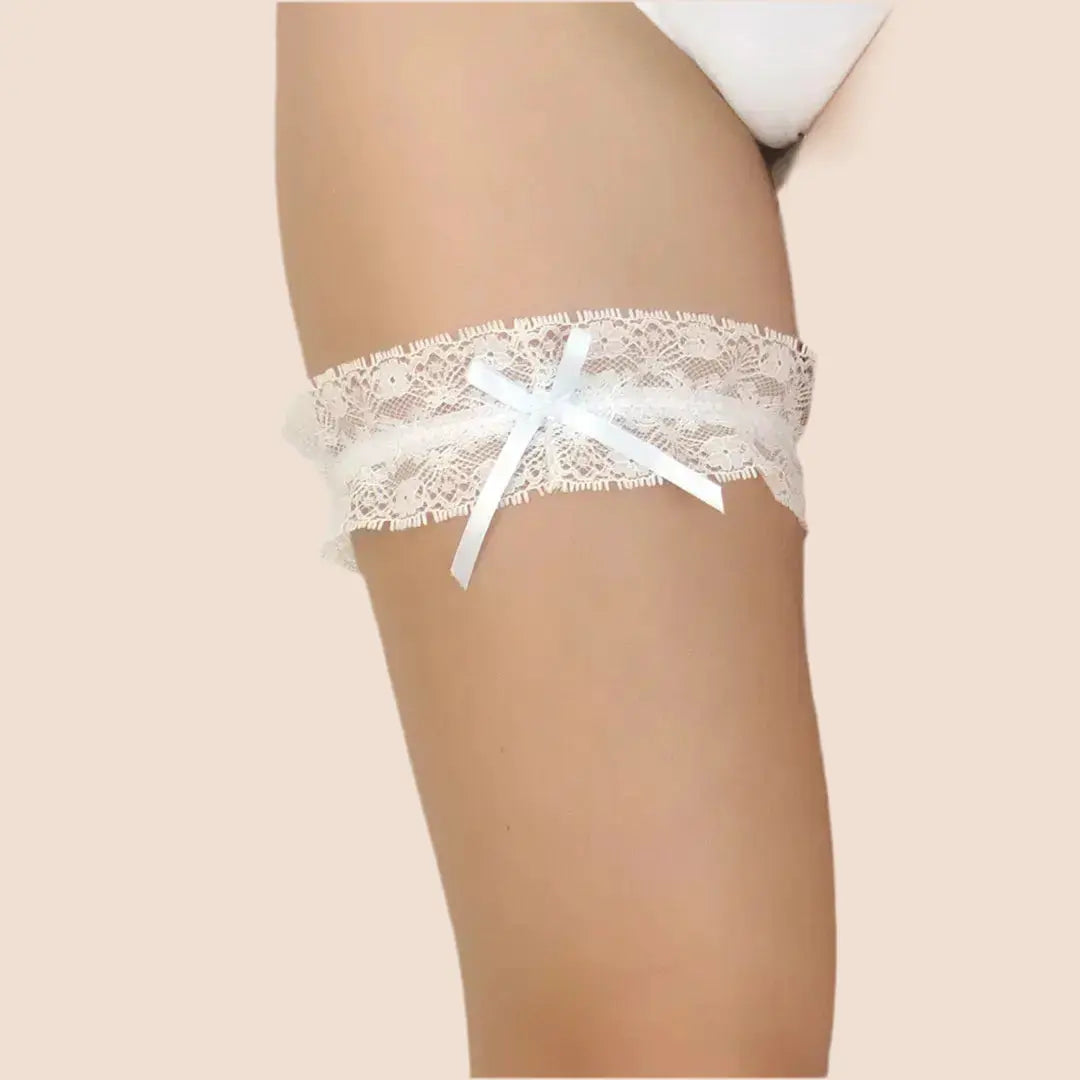 JARRETIÉRE MARIÉE EN DENTELLE IVOIRE  ICONO Yvette Bridal