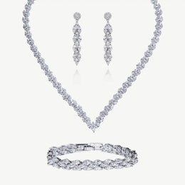 Parure de mariée Lincoln – chevron cristal, rhodium