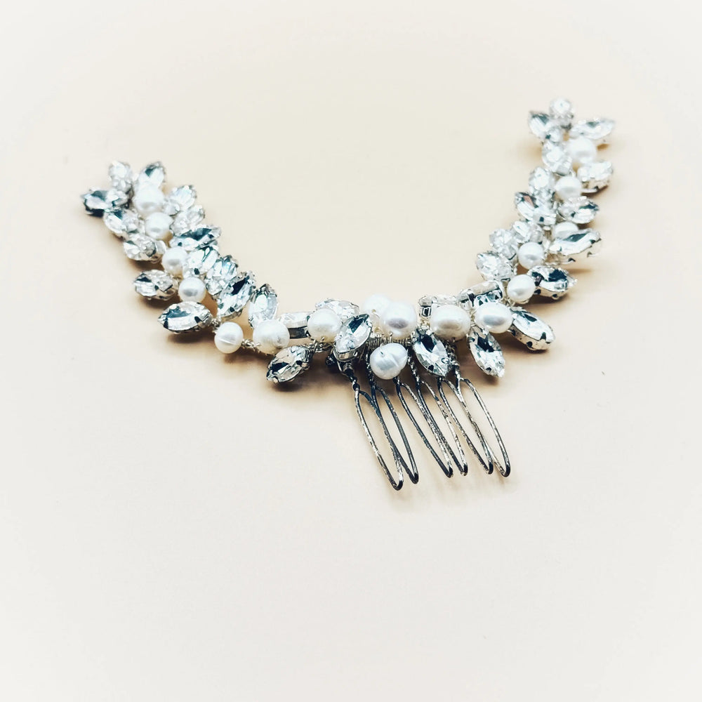 PEIGNE MARIÉE CRISTAL & PEARL Athena Bridal jewellery