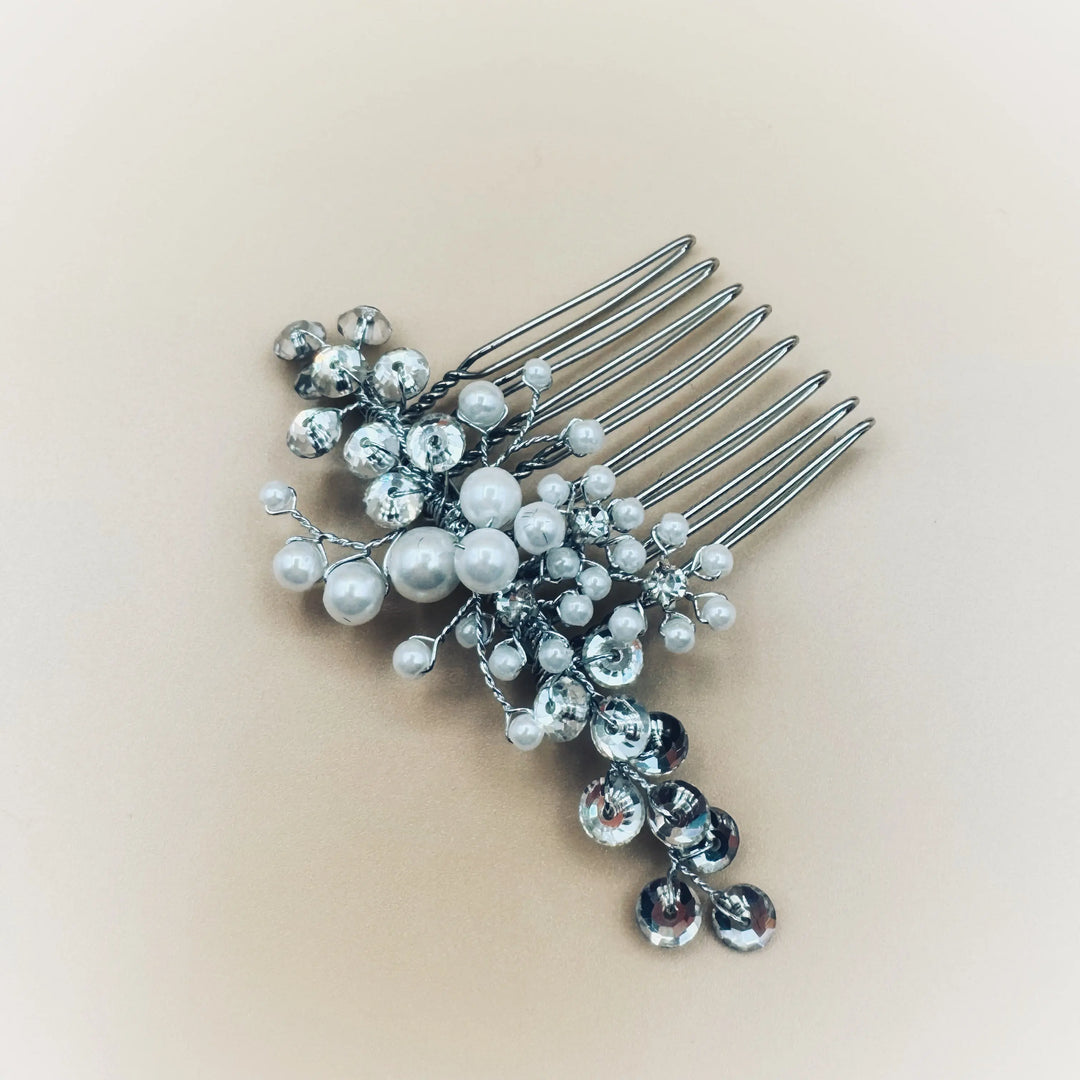 PETIT PEIGNE MARIÉE PERLES ET CRISTAUX 390 C Bianco Evento