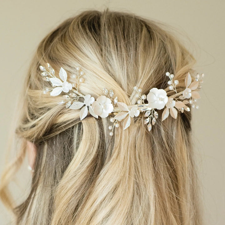PINCE À CHEVEUX FLORALE ÉCLAT DE FLEURS Ivory and co