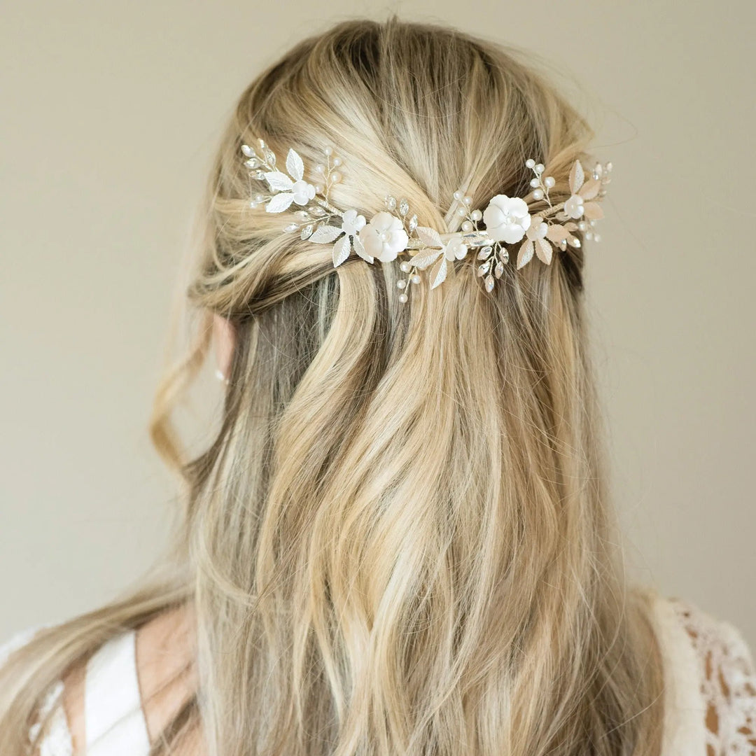 PINCE À CHEVEUX FLORALE ÉCLAT DE FLEURS Ivory and co