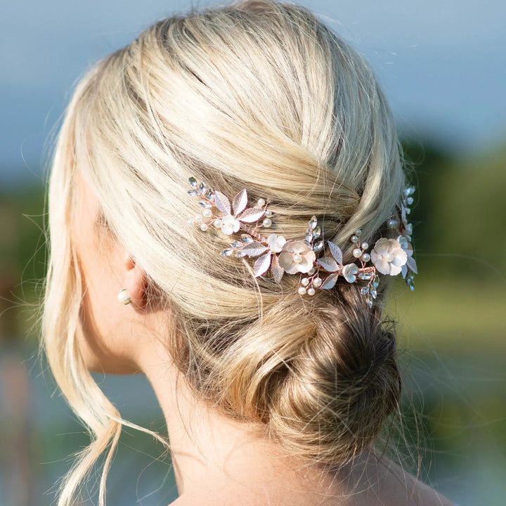 PINCE À CHEVEUX FLORALE ÉCLAT DE FLEURS Ivory and co