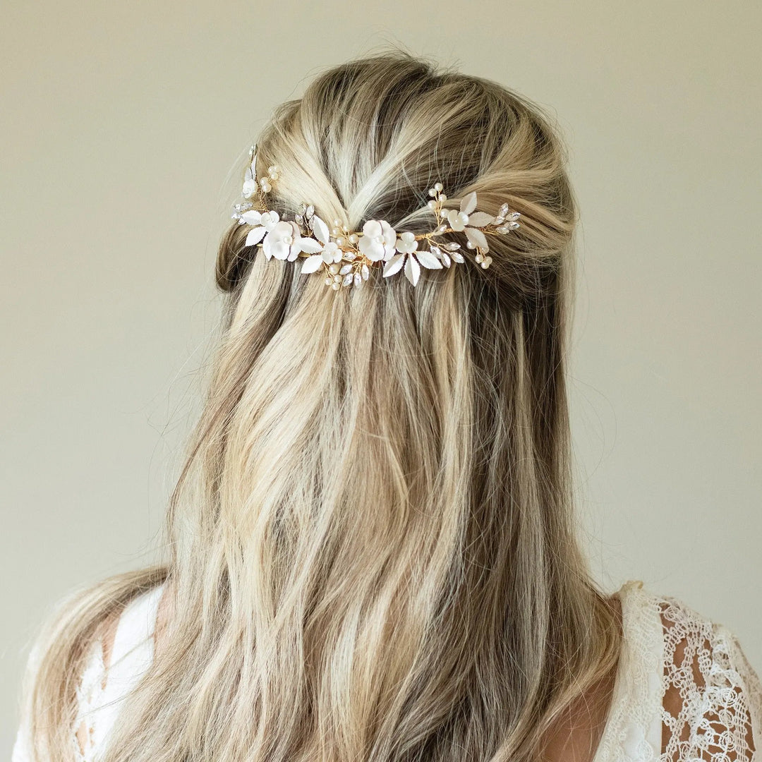 PINCE À CHEVEUX FLORALE ÉCLAT DE FLEURS Ivory and co