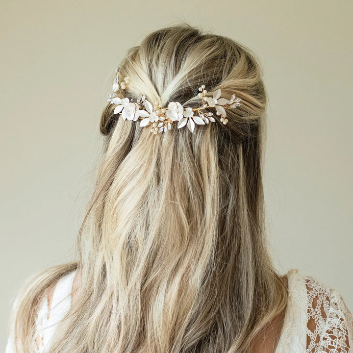 PINCE À CHEVEUX FLORALE ÉCLAT DE FLEURS Ivory and co