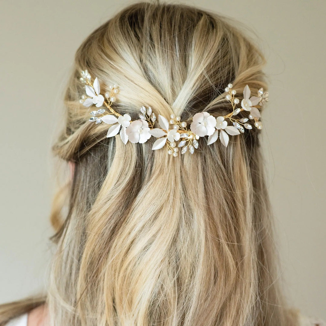 PINCE À CHEVEUX FLORALE ÉCLAT DE FLEURS Ivory and co