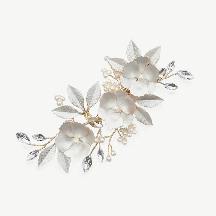 PINCE À CHEVEUX FLORALE GARDENIA Ivory and co