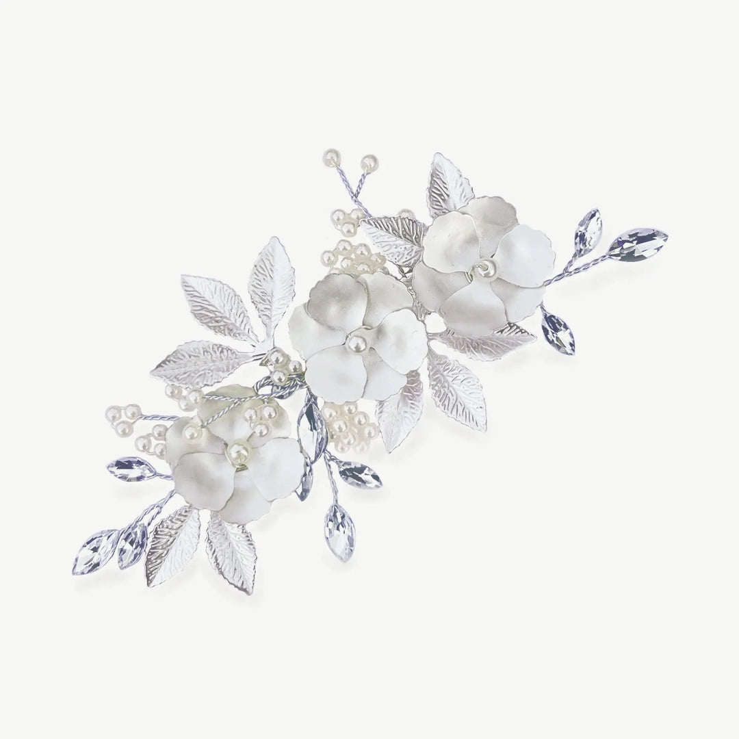 PINCE À CHEVEUX FLORALE GARDENIA Ivory and co