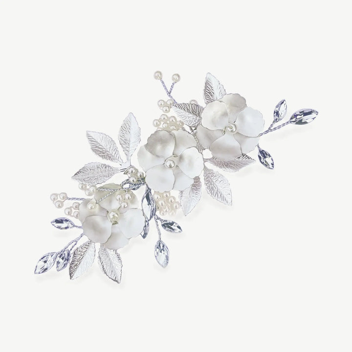 PINCE À CHEVEUX FLORALE GARDENIA Ivory and co