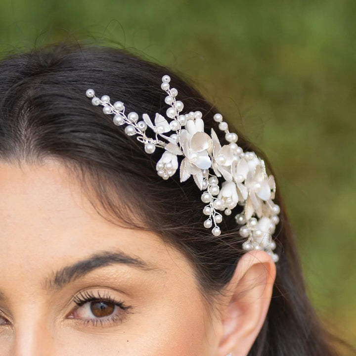 PINCE À CHEVEUX FLORALE RÊVE DE PRINTEMPS Ivory and co