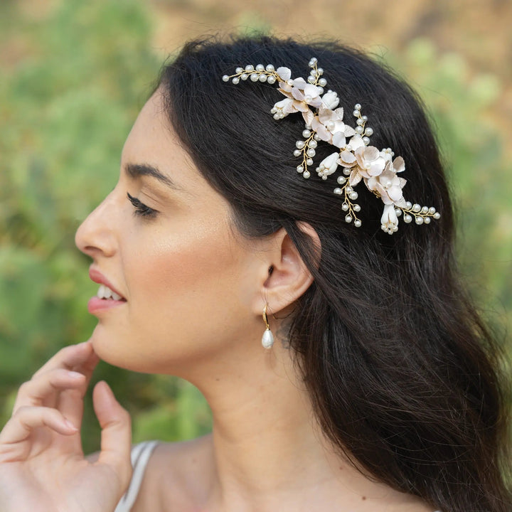 PINCE À CHEVEUX FLORALE RÊVE DE PRINTEMPS Ivory and co