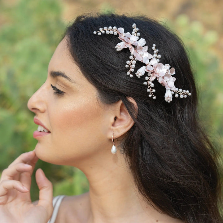 PINCE À CHEVEUX FLORALE RÊVE DE PRINTEMPS Ivory and co