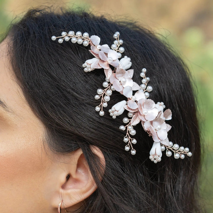 PINCE À CHEVEUX FLORALE RÊVE DE PRINTEMPS Ivory and co